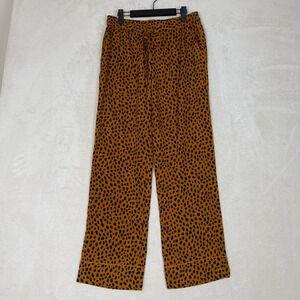 Joie Leopard Print Wide Satin Leg Lounge Pants Womens Size M Maximalist Festival